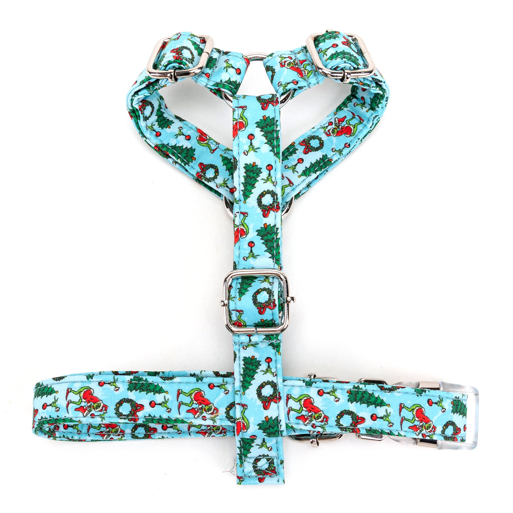 100% Cotton Adjustable No Pull Dog Harness The Grinch BOTTOM