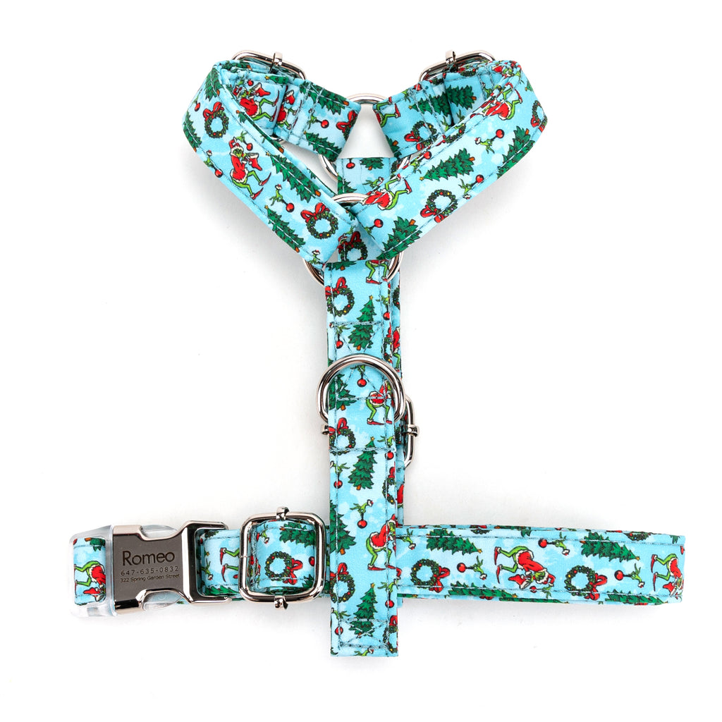100% Cotton Adjustable No Pull Dog Harness The Grinch TOP