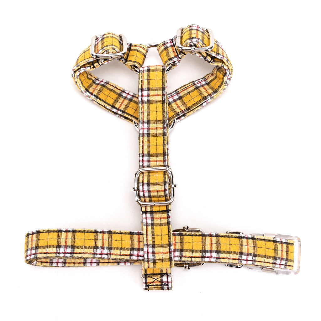 100% Cotton No Pull Dog Harness MacPherson Hunting Yellow BOTTOM