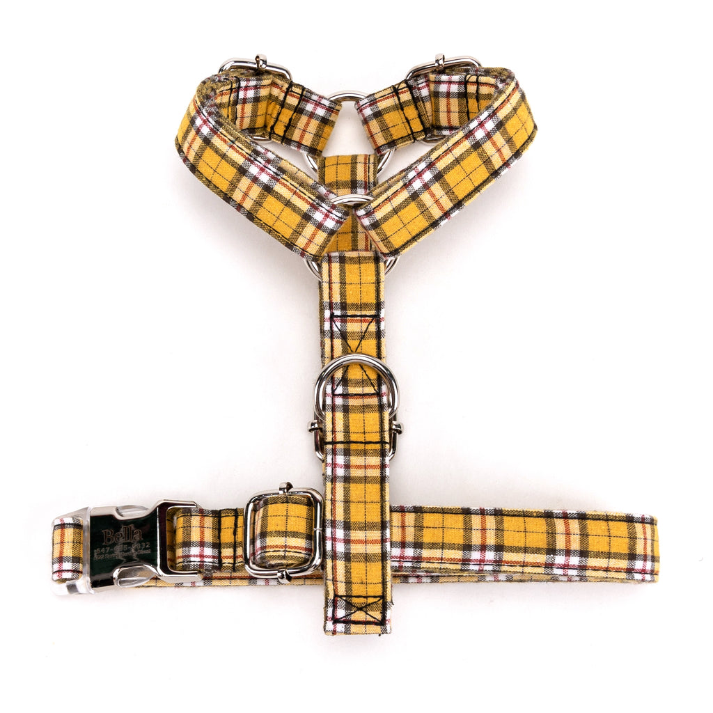 100% Cotton No Pull Dog Harness MacPherson Hunting Yellow TOP