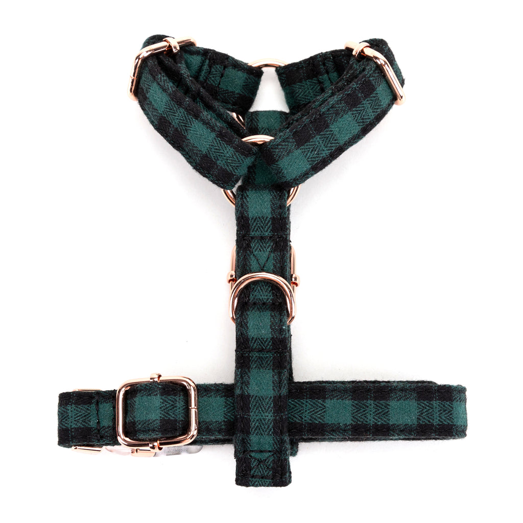 100% Cotton Adjustable No Pull Dog Harness Black Watch Army bottom