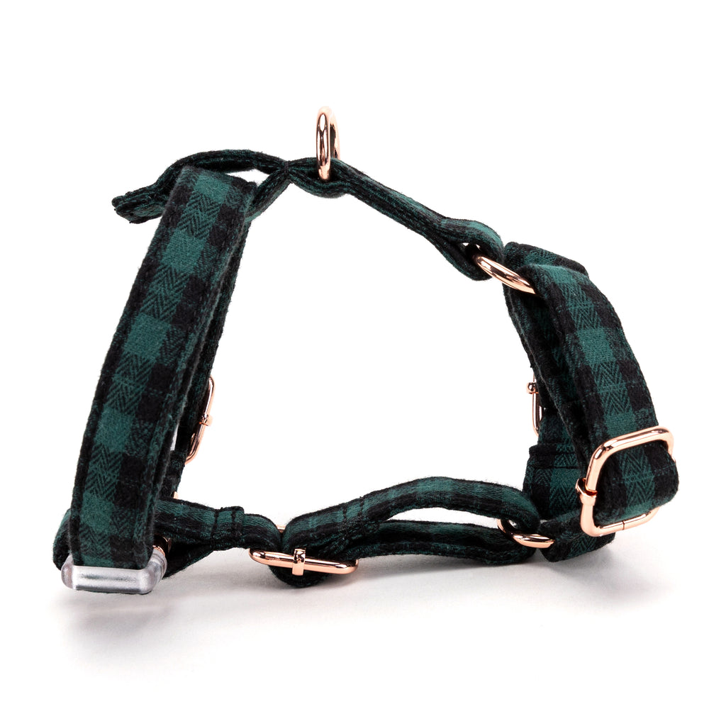 100% Cotton Adjustable No Pull Dog Harness Black Watch Army main