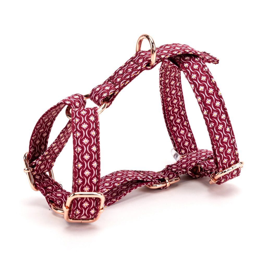 100% Cotton Adjustable No Pull Dog Harness Heritage Red side