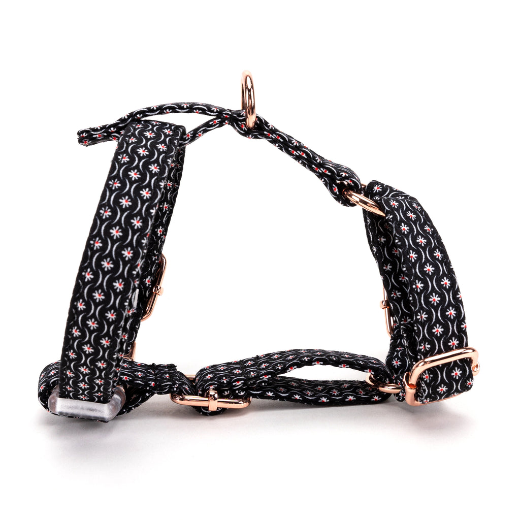 100% Cotton Adjustable No Pull Dog Harness Heritage Black main