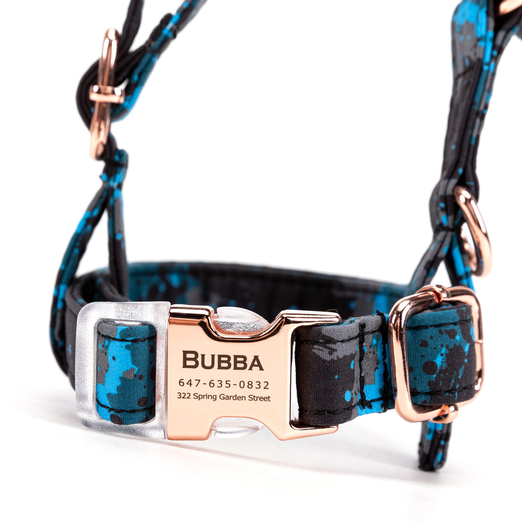 100% Cotton Adjustable No Pull Dog Harness Camouflage front