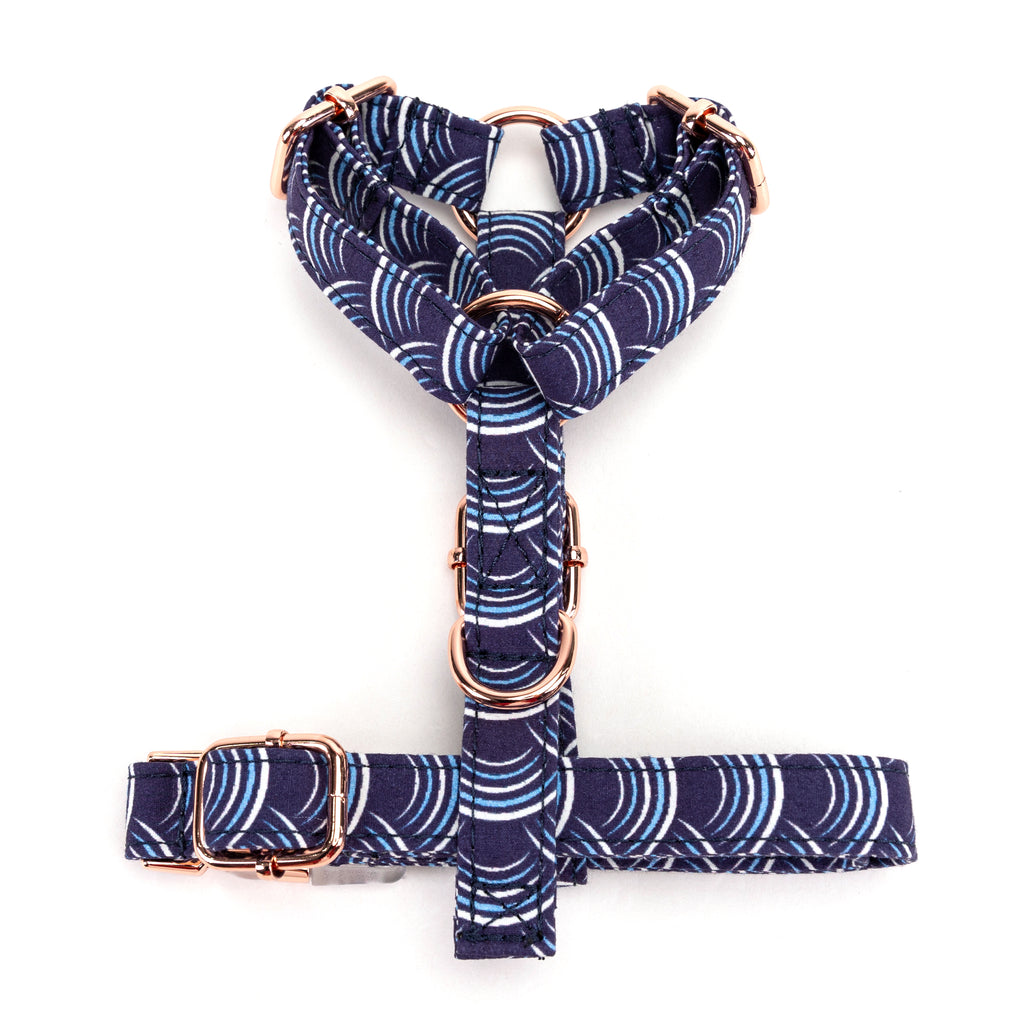 100% Cotton Adjustable No Pull Dog Harness Moon Tide bottom