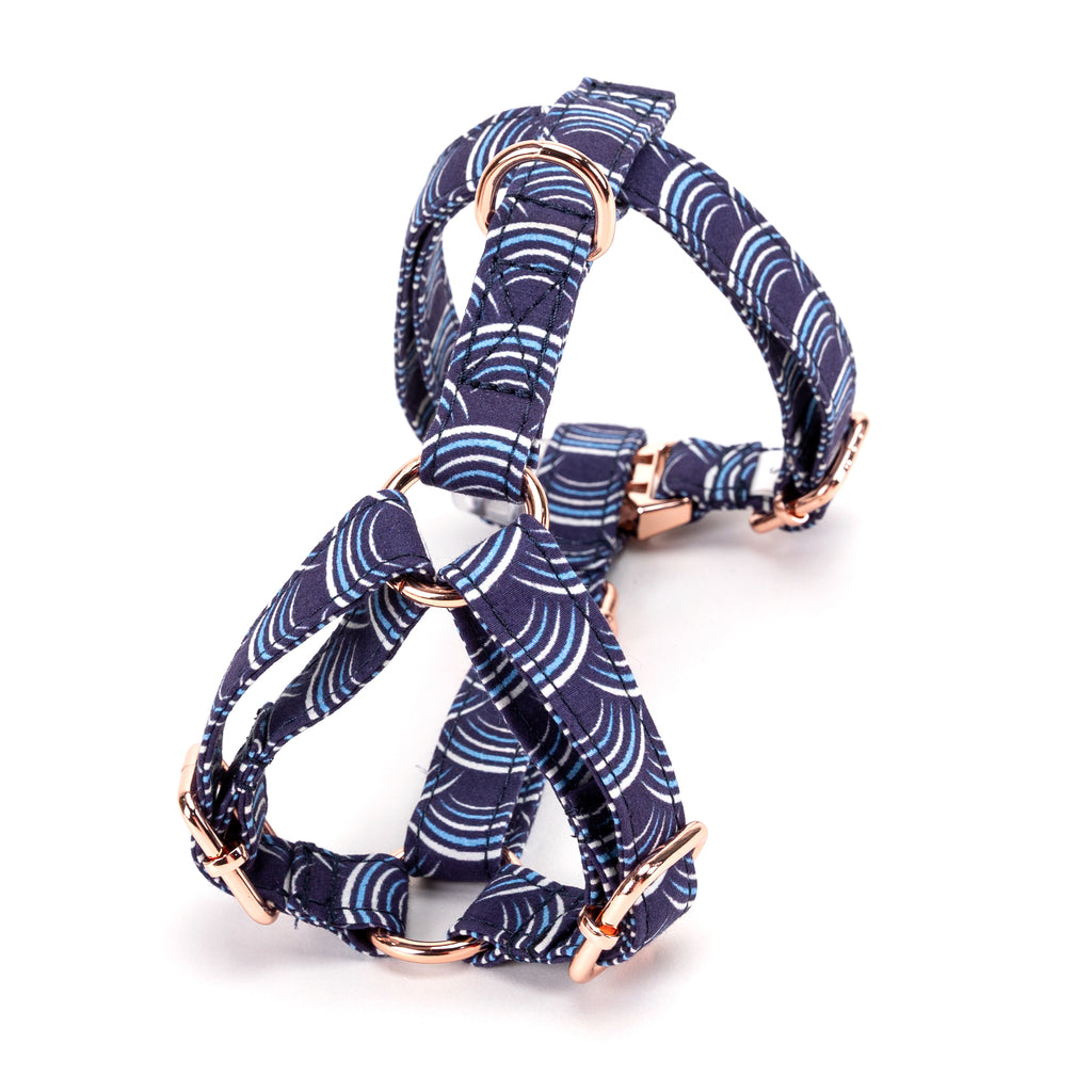 100% Cotton Adjustable No Pull Dog Harness Moon Tide back