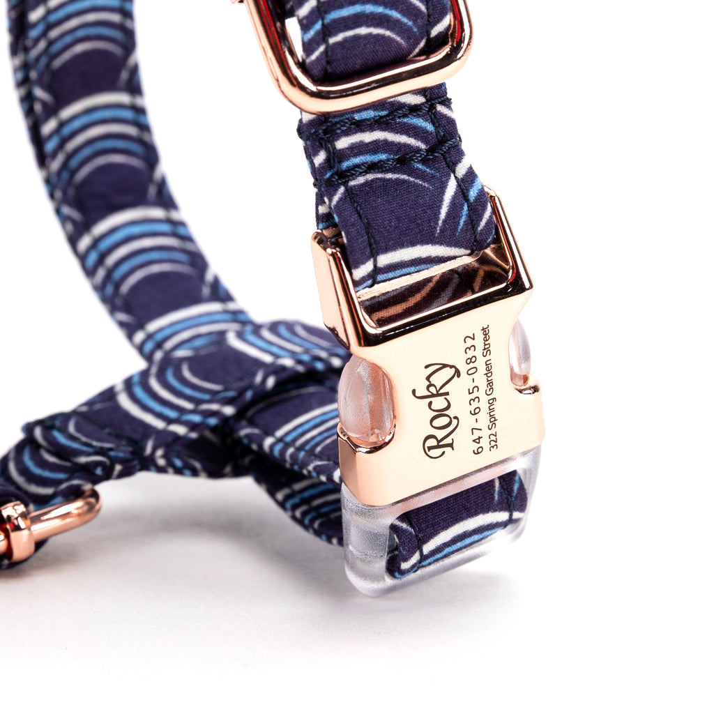 100% Cotton Adjustable No Pull Dog Harness Moon Tide buckle