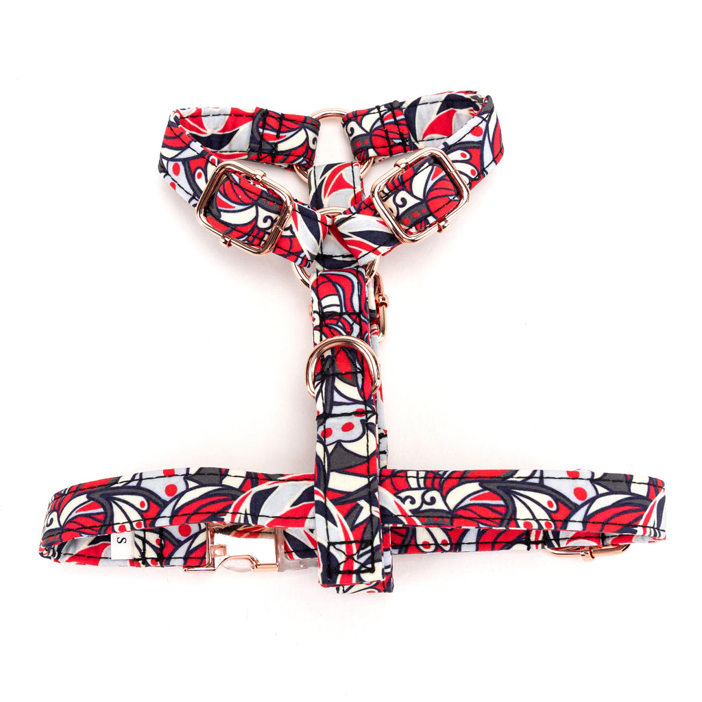 100% Cotton Adjustable No Pull Dog Harness Impressionist bottom