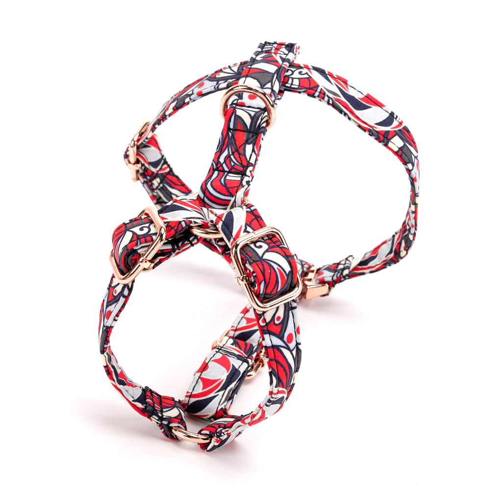 100% Cotton Adjustable No Pull Dog Harness Impressionist back