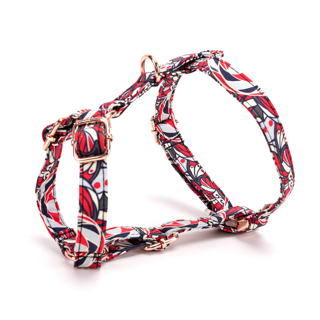 100% Cotton Adjustable No Pull Dog Harness Impressionist side