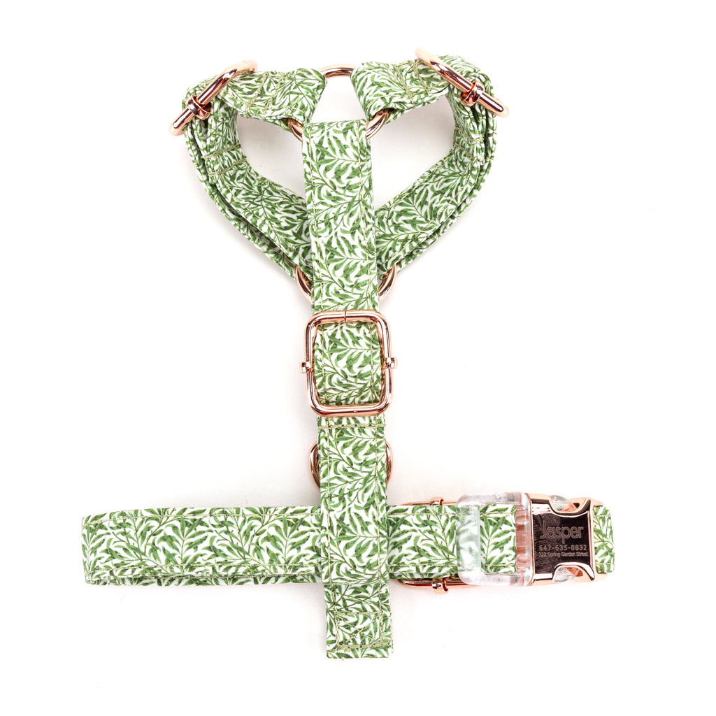 100% Cotton Adjustable No Pull Dog Harness Willow Bough top