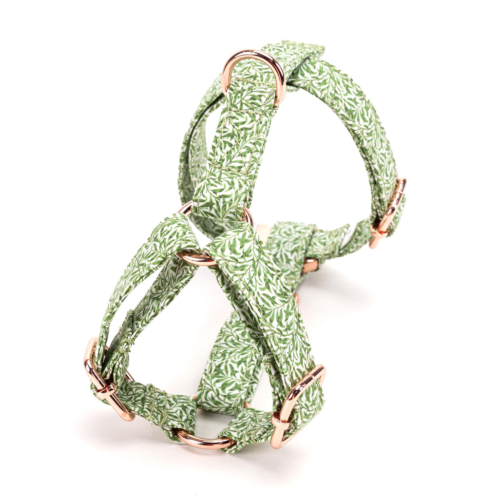 100% Cotton Adjustable No Pull Dog Harness Willow Bough back