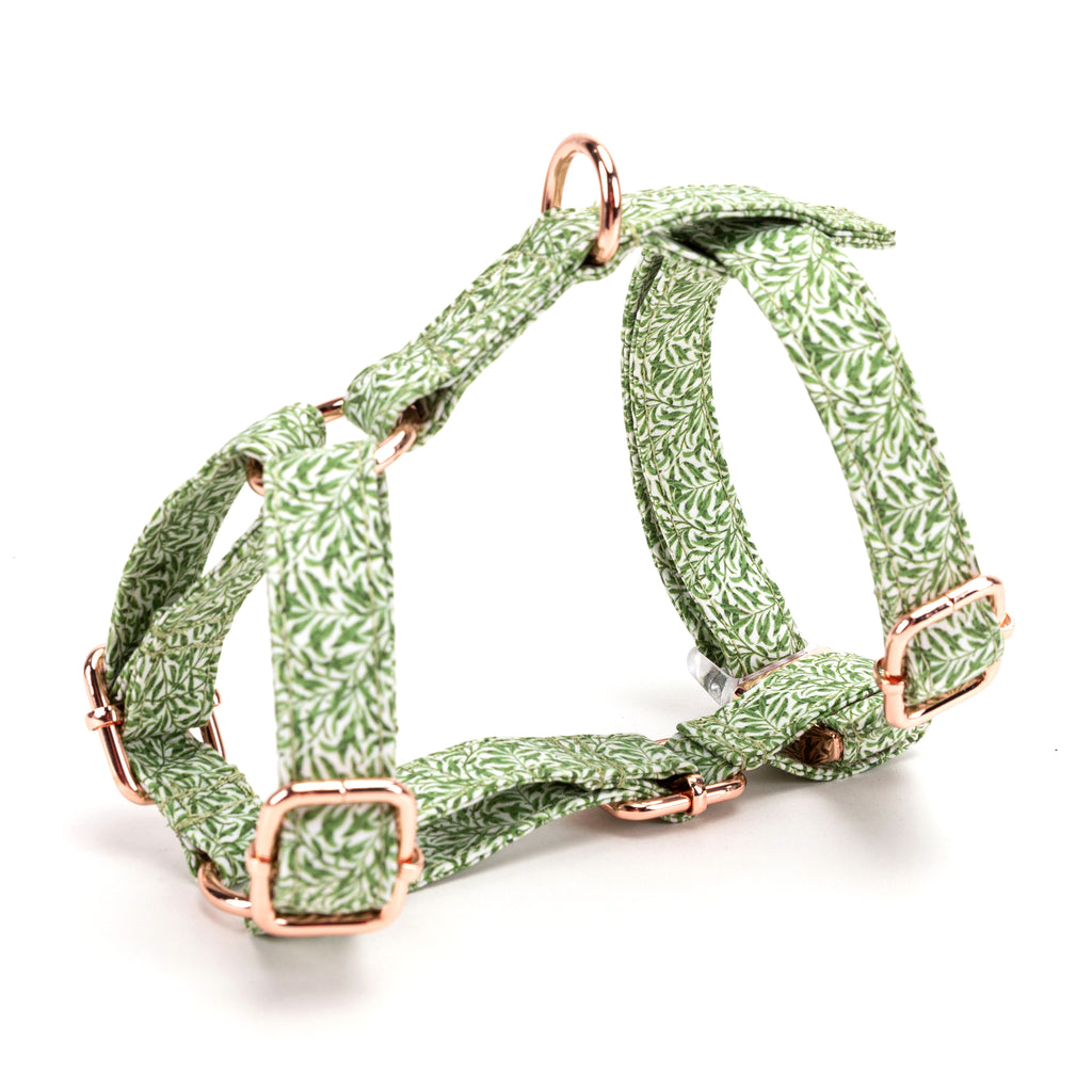 100% Cotton Adjustable No Pull Dog Harness Willow Bough side