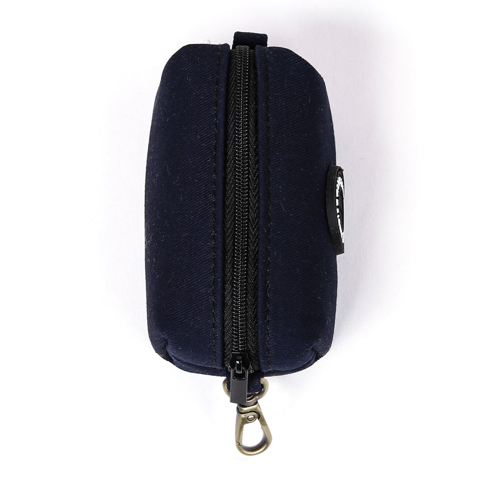 100% Cotton Dog Poop Bag Holder Brass Navy top