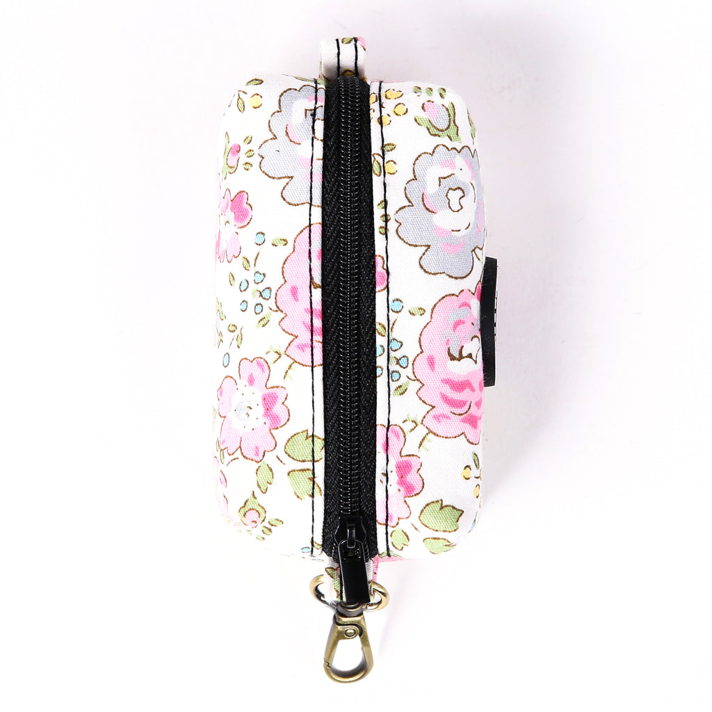 100% Cotton Dog Poop Bag Holder Brass Vintage Rose Pink top