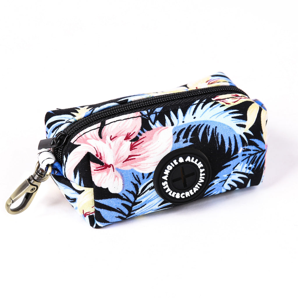 100% Cotton Dog Poop Bag Holder Brass Tropical Pinky side