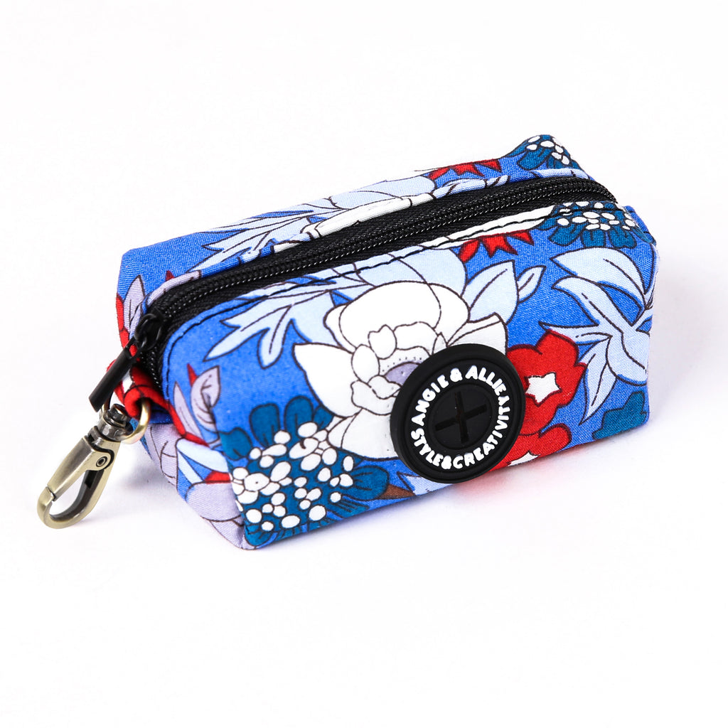 100% Cotton Dog Poop Bag Holder Brass Rhododendron side