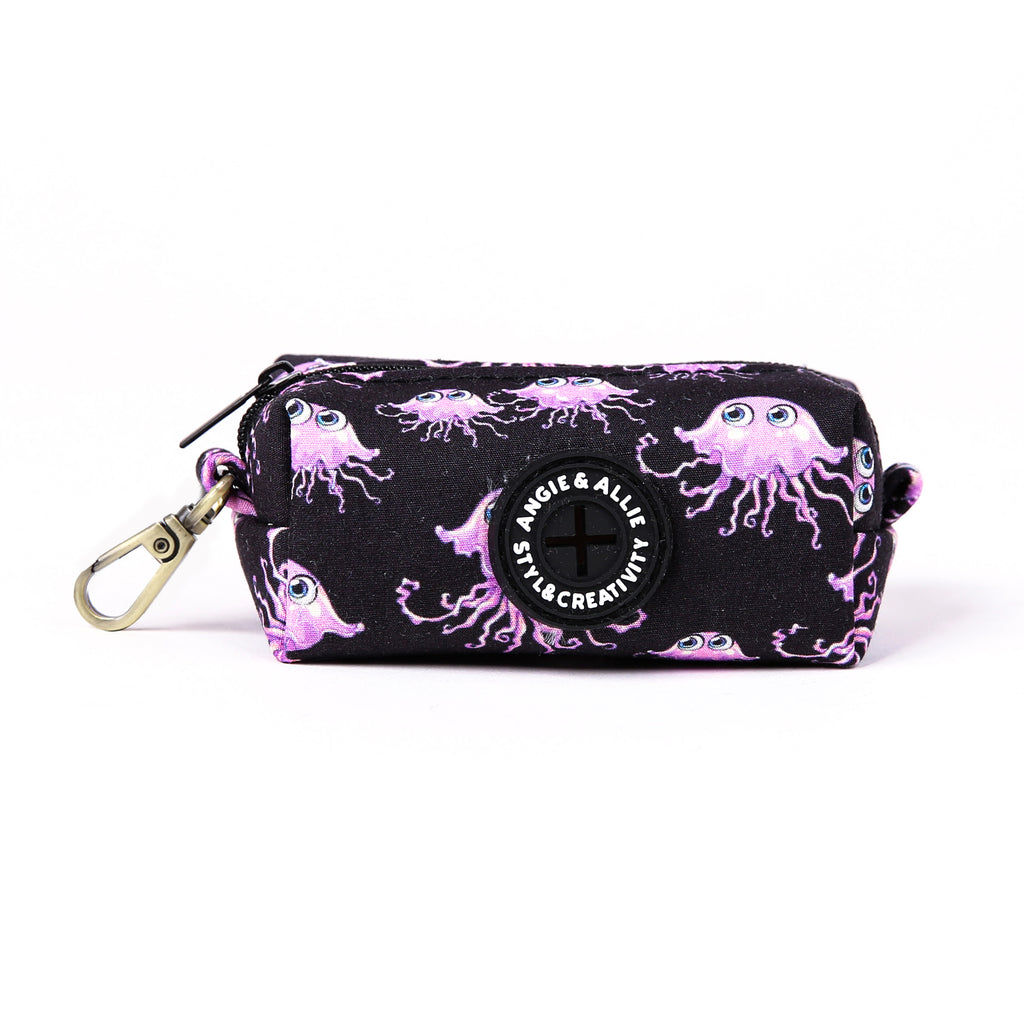 100% Cotton Dog Poop Bag Holder Brass Jellyfish front