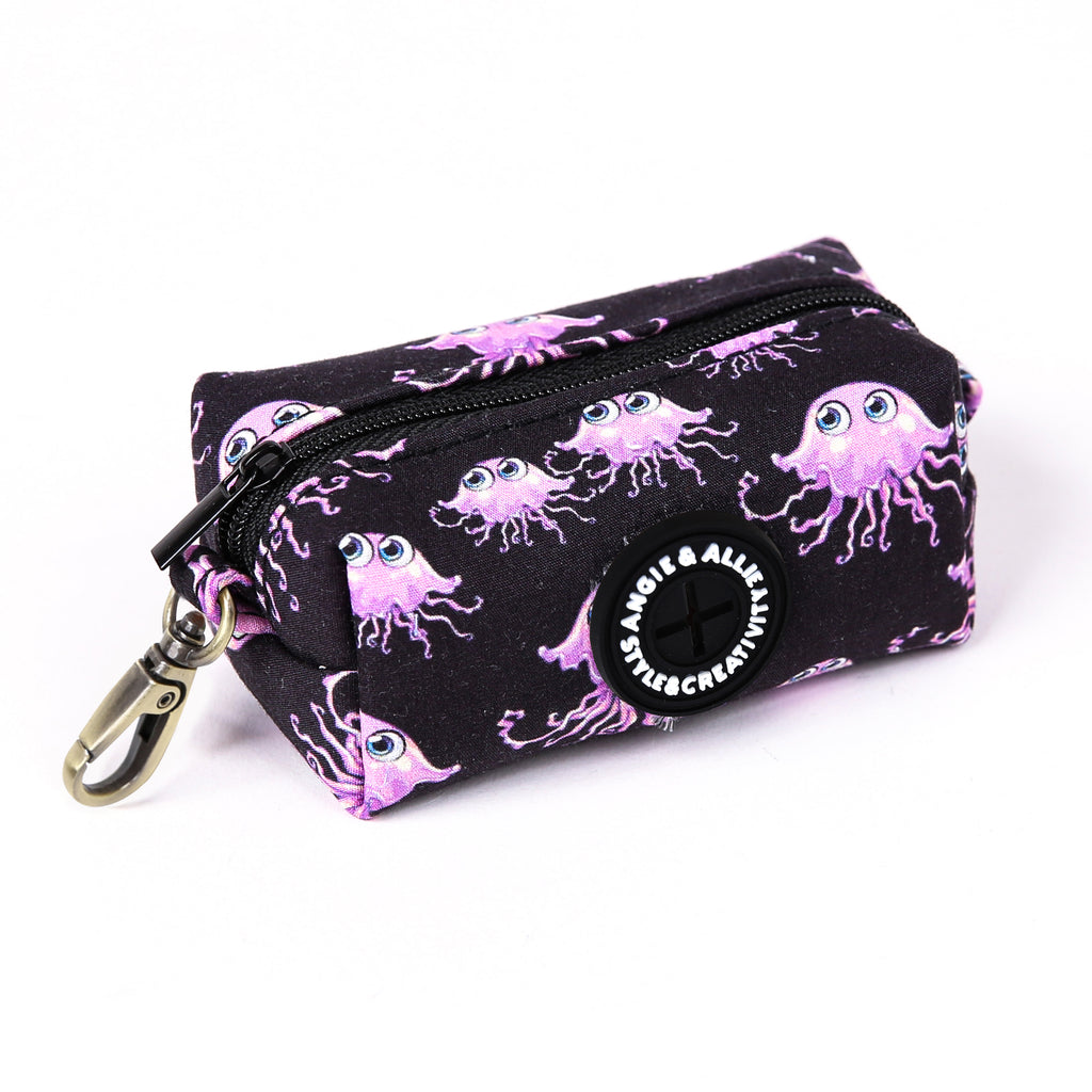100% Cotton Dog Poop Bag Holder Brass Jellyfish side