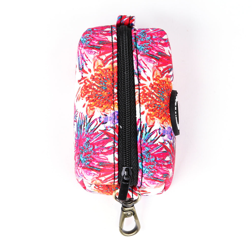 100% Cotton Dog Poop Bag Holder Brass Blooms top