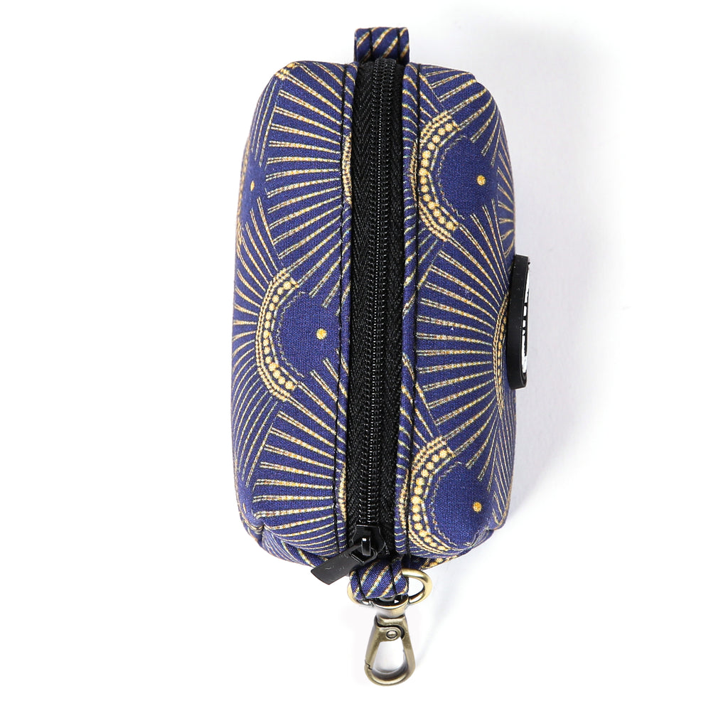 100% Cotton Dog Poop Bag Holder Brass Japanese Waves top