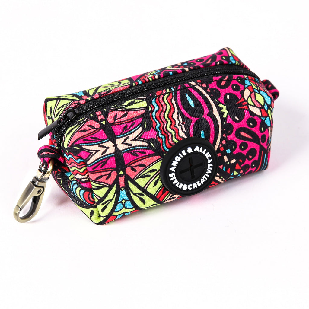 100% Cotton Dog Poop Bag Holder Brass African side