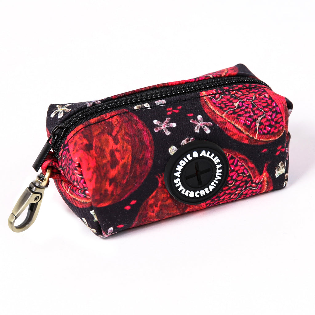 100% Cotton Dog Poop Bag Holder Brass Pomegranate side