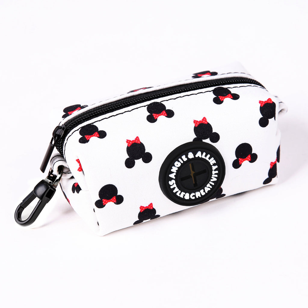 100% Cotton Dog Poop Bag Holder Black Minnie side