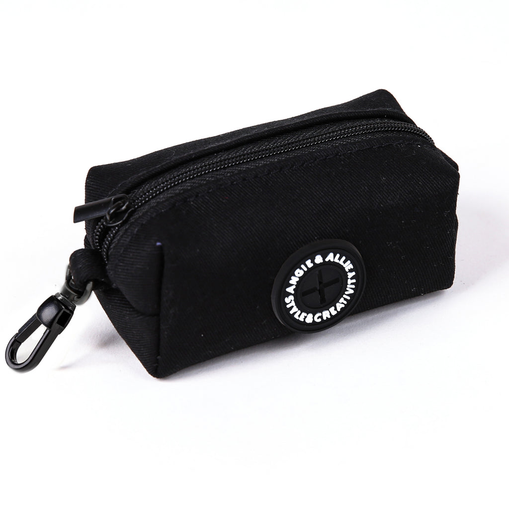 100% Cotton Dog Poop Bag Holder Black side