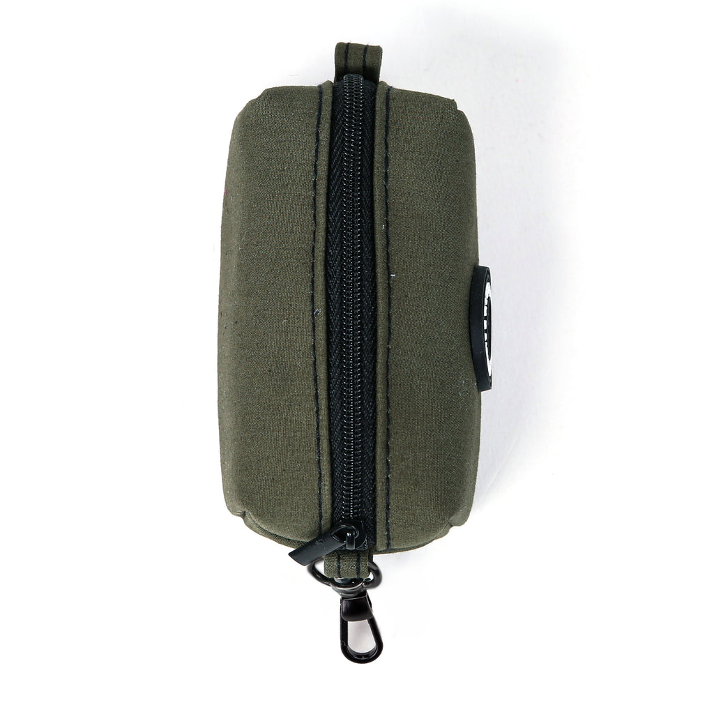 100% Cotton Dog Poop Bag Holder Black Military Green top