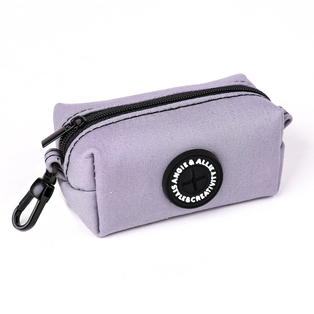 100% Cotton Dog Poop Bag Holder Black Light Grey side