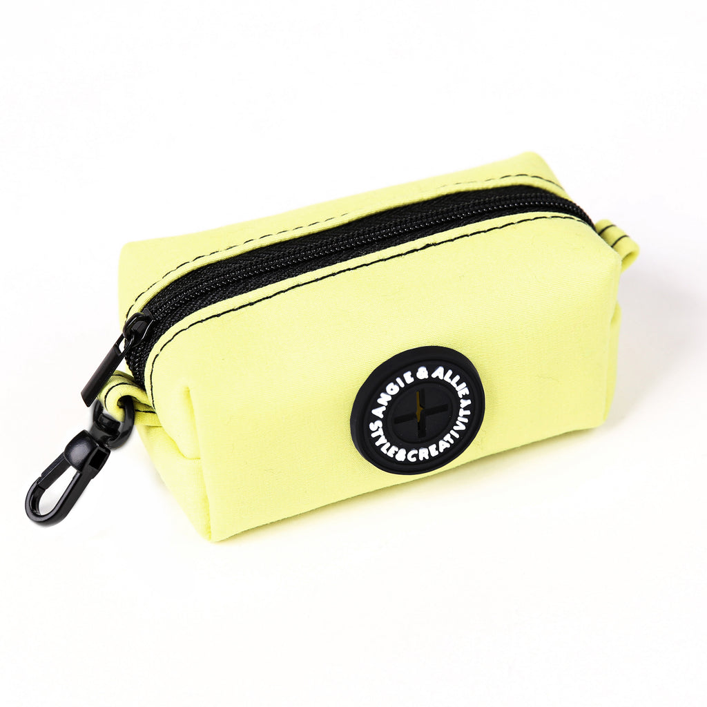 100% Cotton Dog Poop Bag Holder Black  Lemon side