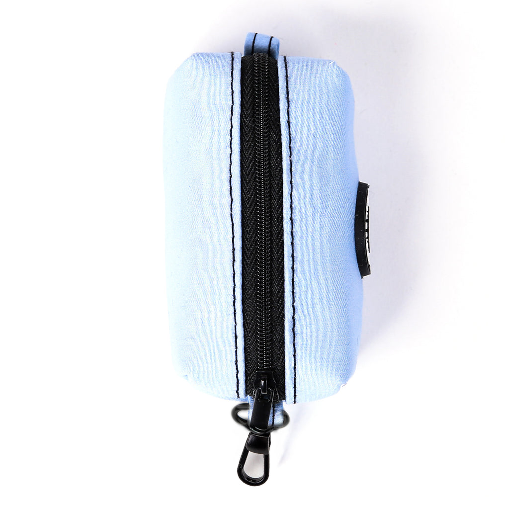 100% Cotton Dog Poop Bag Holder Black  Blue top