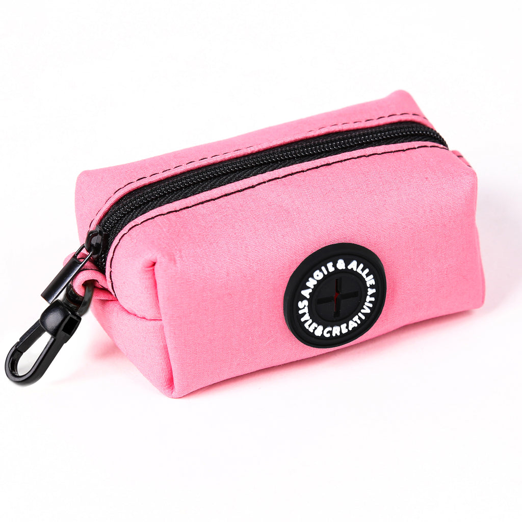 100% Cotton Dog Poop Bag Holder Black  Coral side