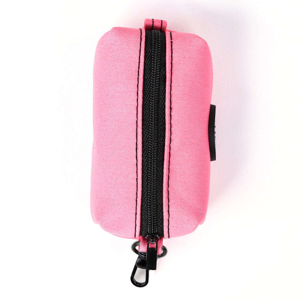 100% Cotton Dog Poop Bag Holder Black  Coral top