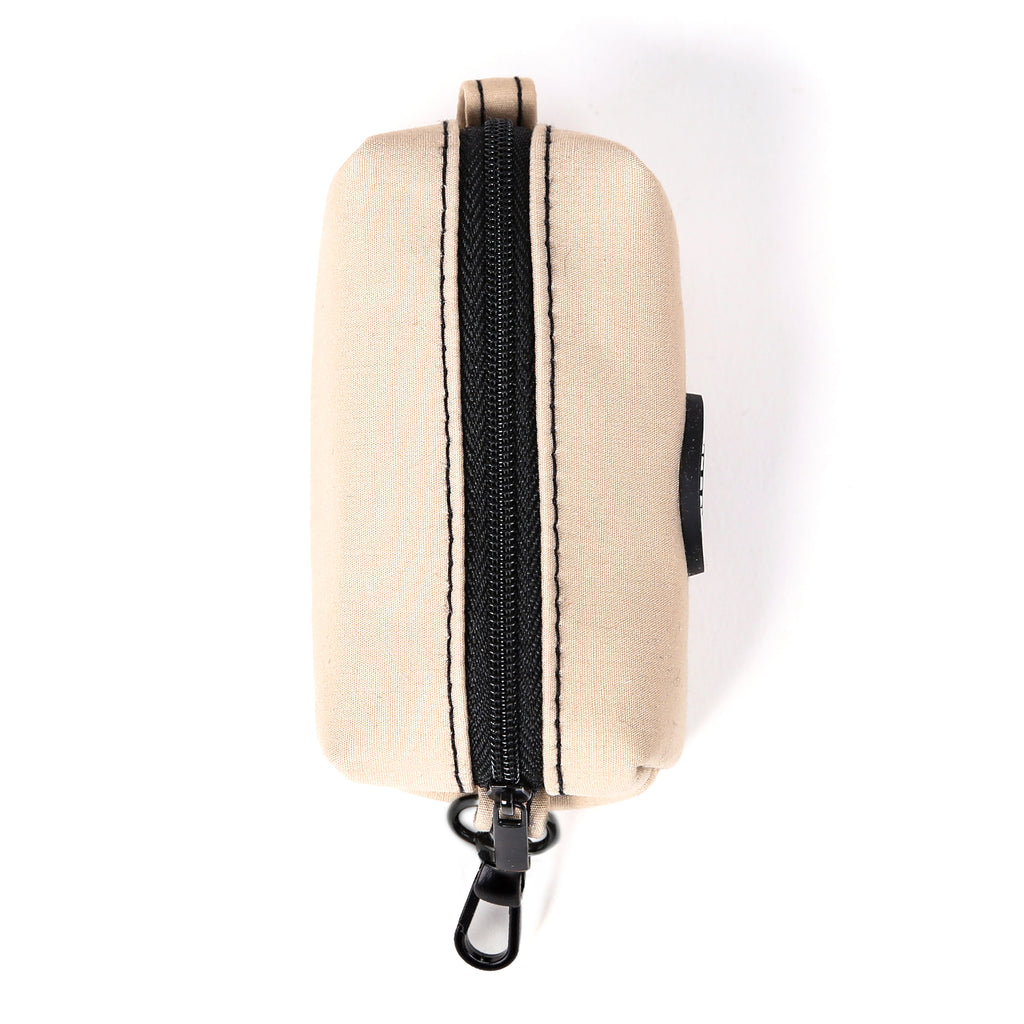 100% Cotton Dog Poop Bag Holder Black  Beige top