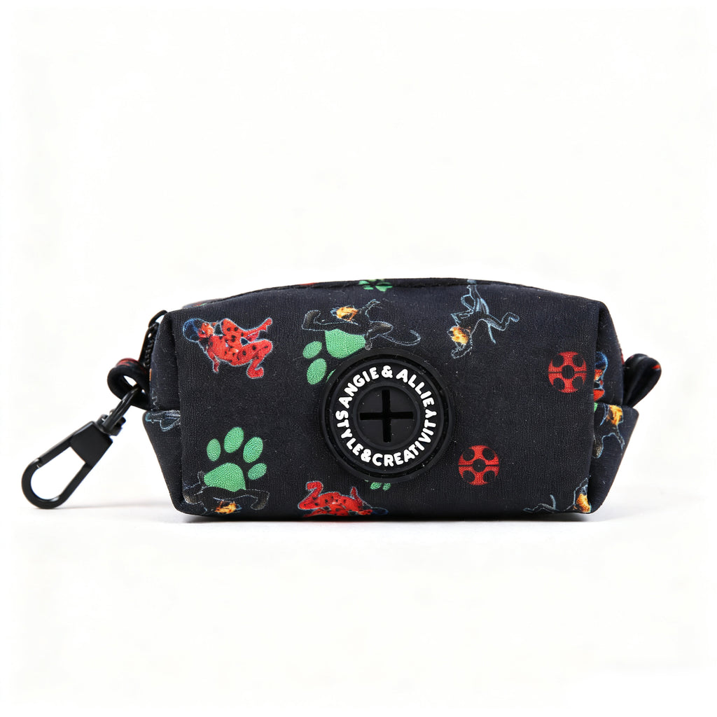 100% Cotton Dog Poop Bag Holder Black Miraculous Ladybug and Cat Noir  main