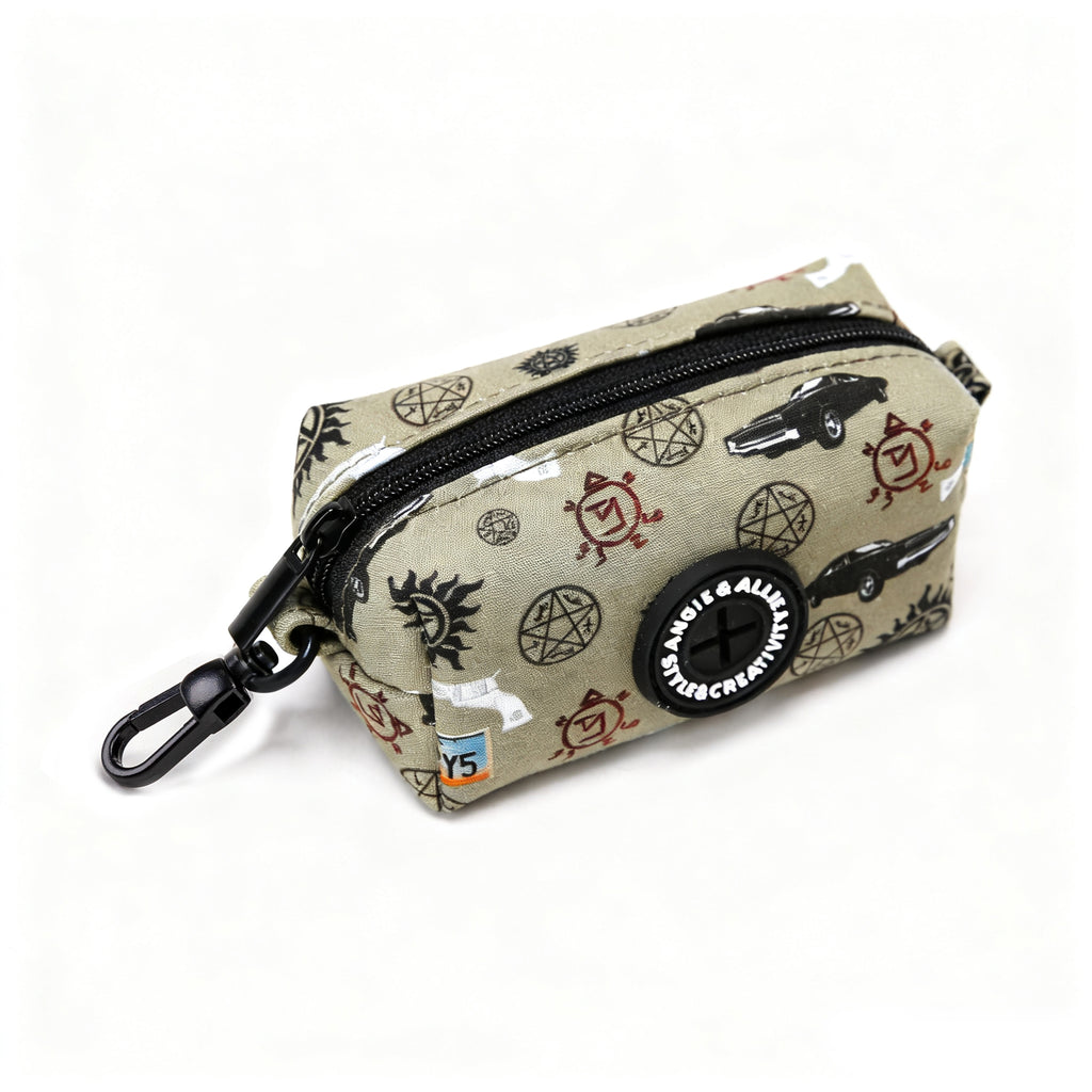 100% Cotton Dog Poop Bag Holder Black Supernatural side