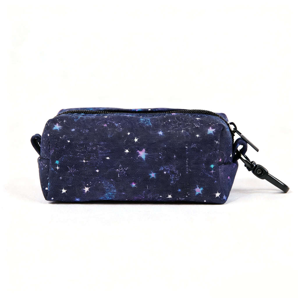 100% Cotton Dog Poop Bag Holder Black  Galaxy Stars back