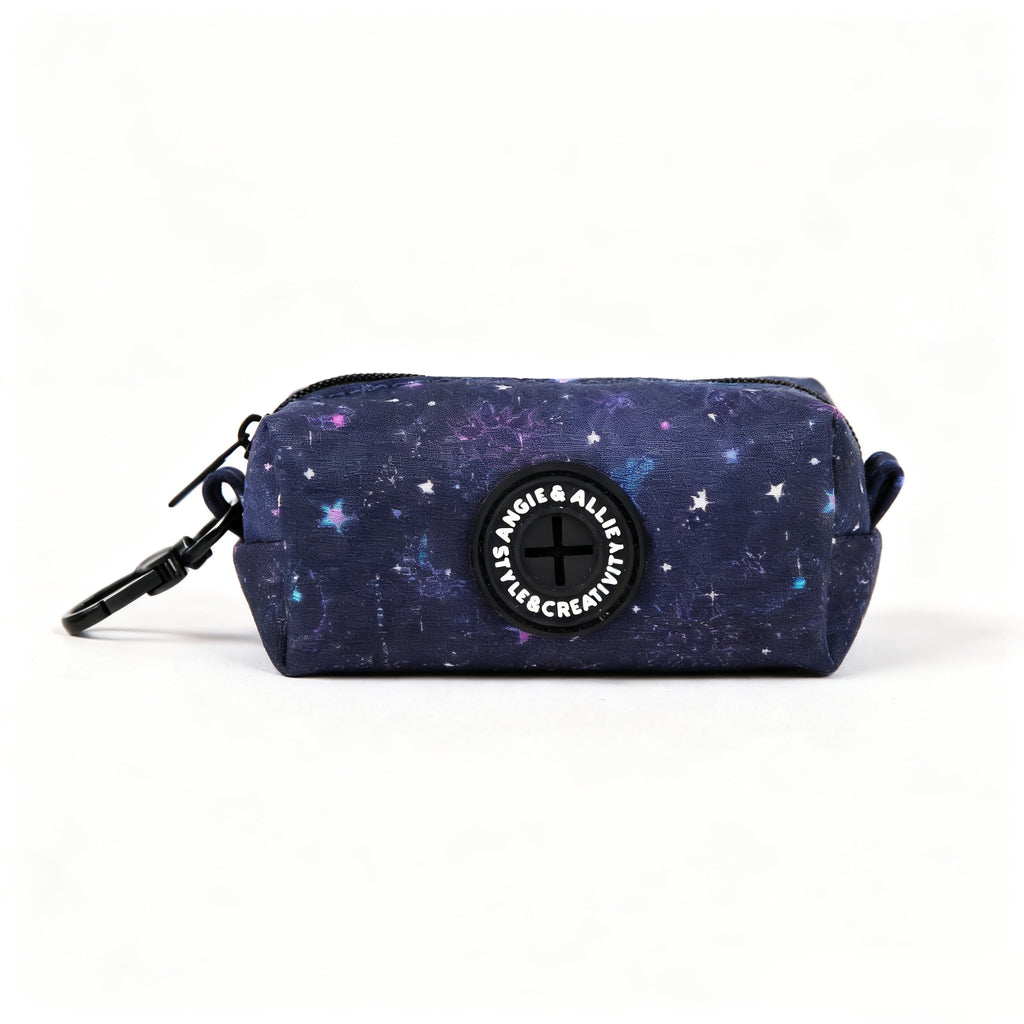 100% Cotton Dog Poop Bag Holder Black  Galaxy Stars main