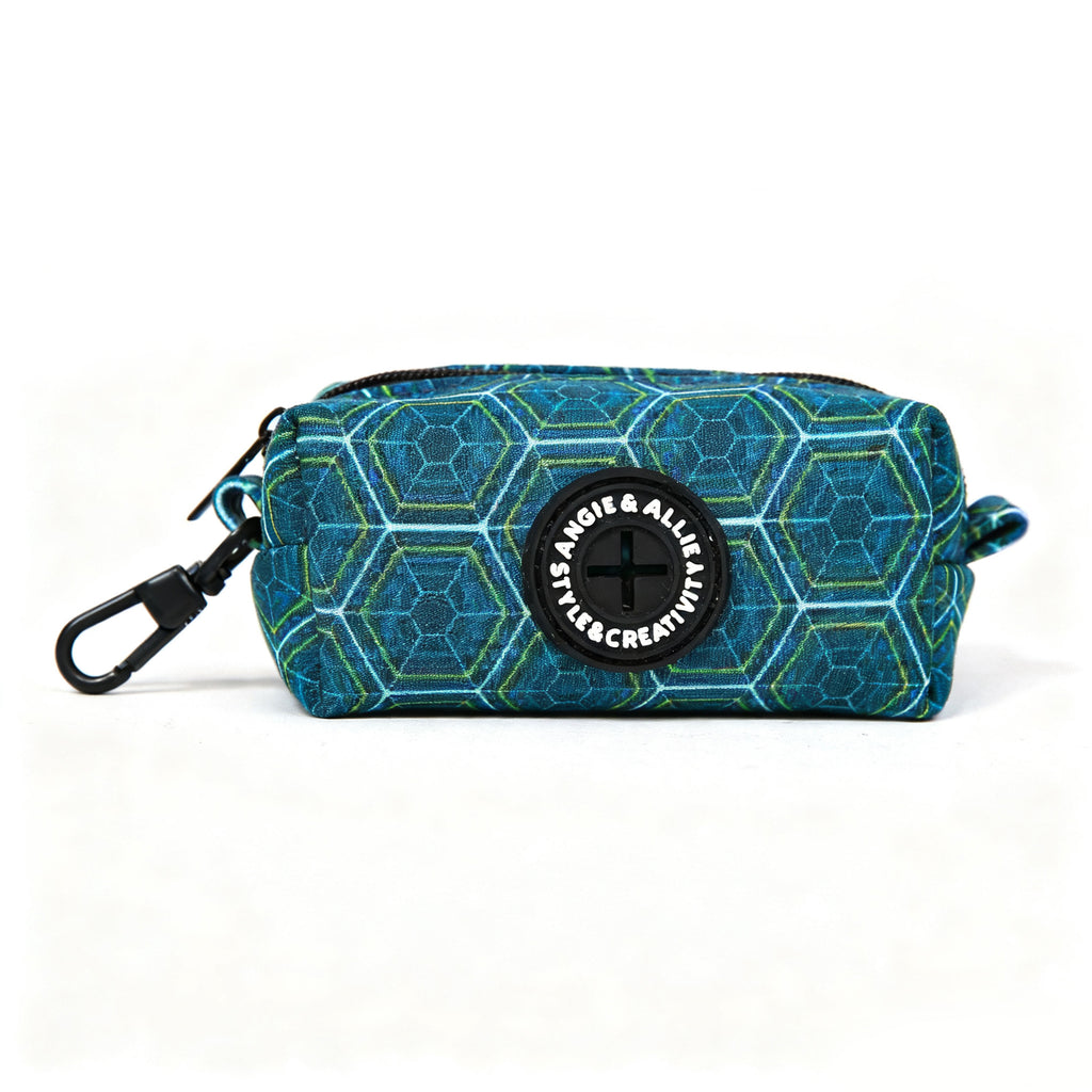 100% Cotton Dog Poop Bag Holder Black Honeycomb main