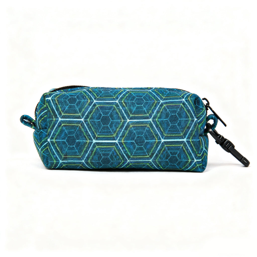 100% Cotton Dog Poop Bag Holder Black Honeycomb back