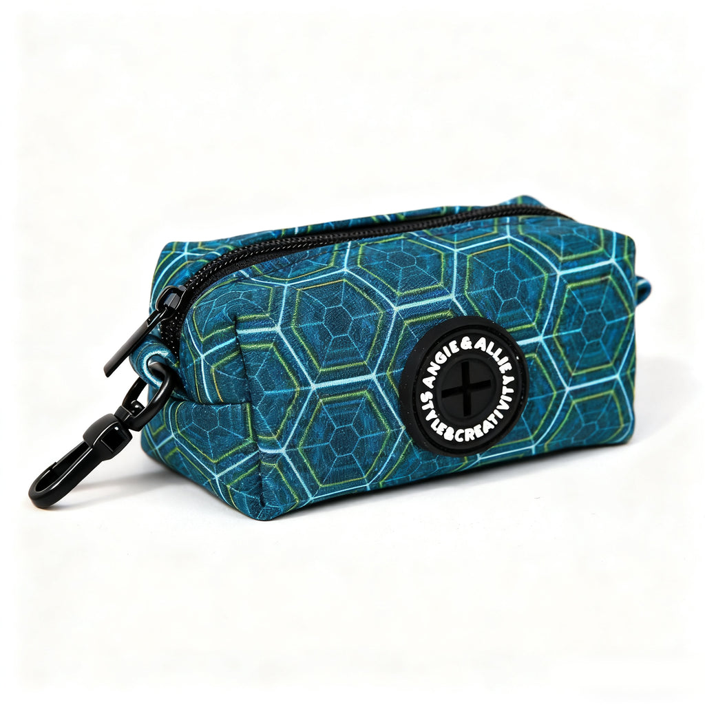 100% Cotton Dog Poop Bag Holder Black Honeycomb side