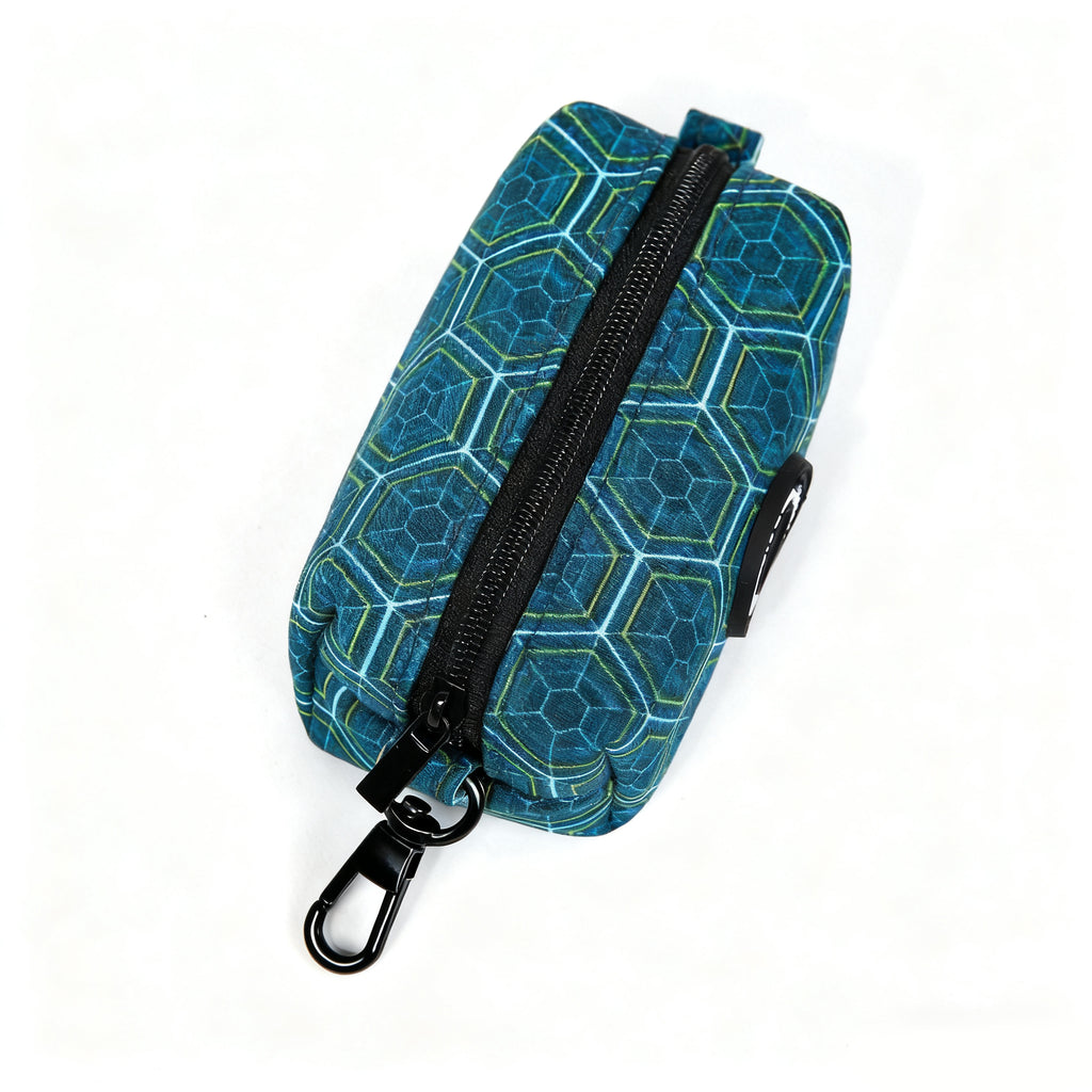 100% Cotton Dog Poop Bag Holder Black Honeycomb top