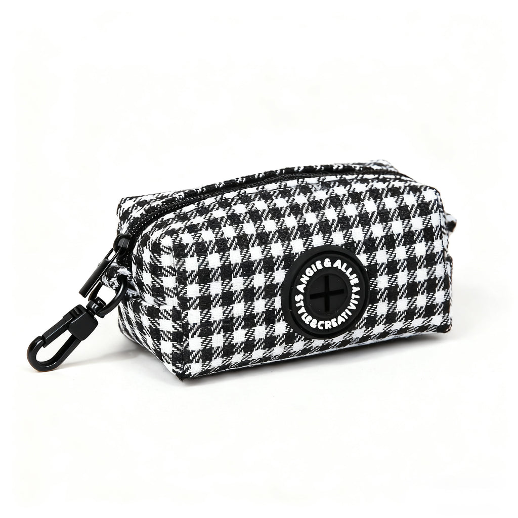 100% Cotton Dog Poop Bag Holder Black Shepherd Black White side