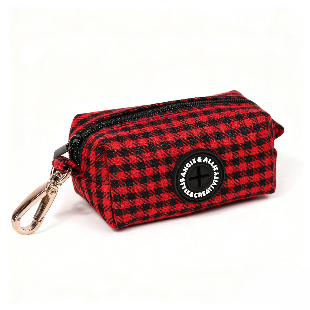 100% Cotton Dog Poop Bag Holder Gold Shepherd Red side