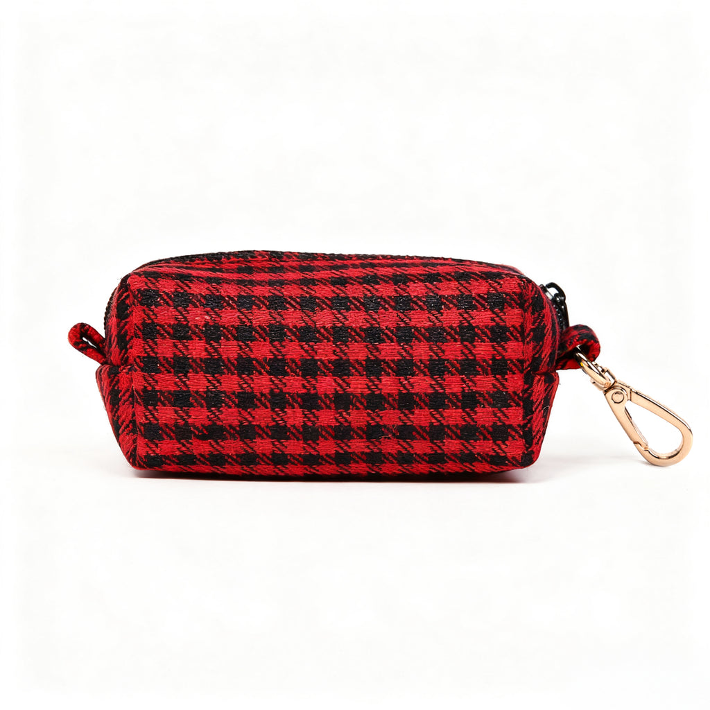 100% Cotton Dog Poop Bag Holder Gold Shepherd Red back
