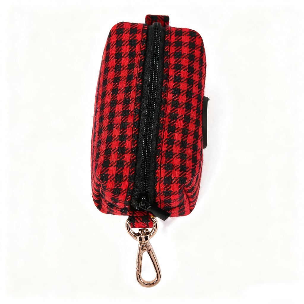 100% Cotton Dog Poop Bag Holder Gold Shepherd Red top