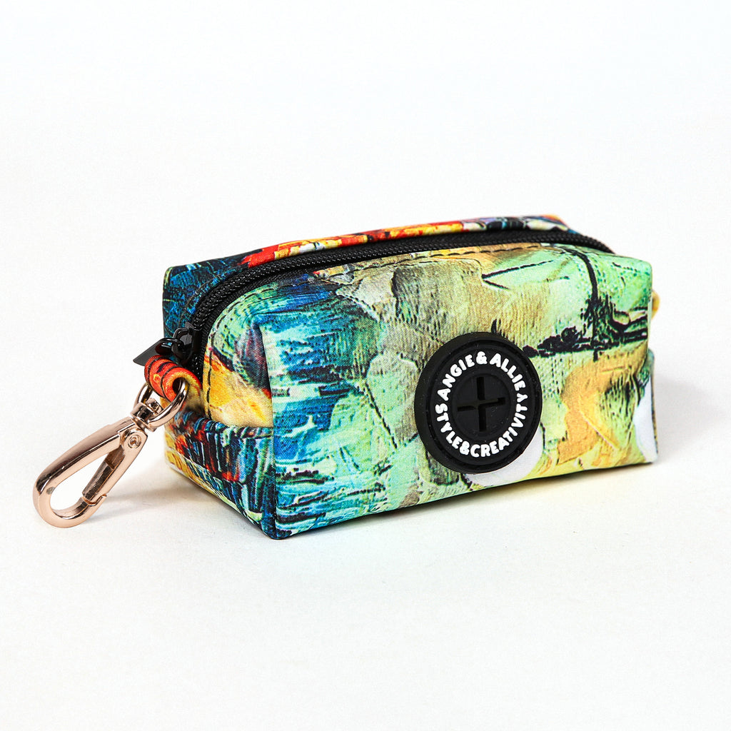 100% Cotton Dog Poop Bag Holder Gold French Countryside side